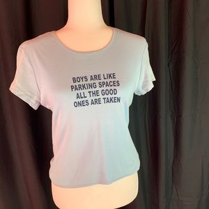 Self Esteem blue "boys are like.." tee size L